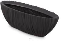 Bac plastique & particules métal 70x25cm H25cm Ext. plat noir vague