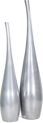 Bac plastique et pigments aluminium Ø 30 cm H 180 cm Ext. vase long aluminium