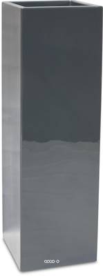 Bac fibres de verre gelcoat 40x40x120 cm Ext. carré haut gris glossy