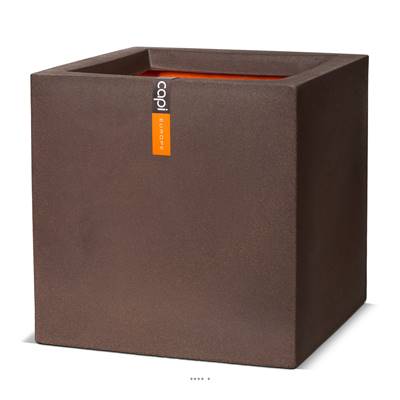 Bac en plastique de qualité supérieure Int/Ext. cube 40x40x40 cm marron