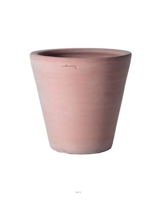 Vase contemporain évasé en terre cuite, H 38 cm, D 39 cm Terre cuite