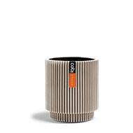 Vase cyclindre Groove plastique H 9 x D 8 cm Blanc