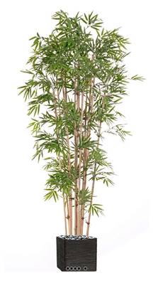 Bambou artificiel en pot 12 cannes, 2400 feuilles, H 180 cm, D 60 cm