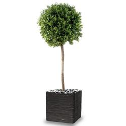 Buis boule artificiel H 140 cm D 50 cm tronc naturel Int Ext en pot