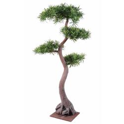 Bonsa Podocarpus Artificiel H 100 cm D 70 cm en pot