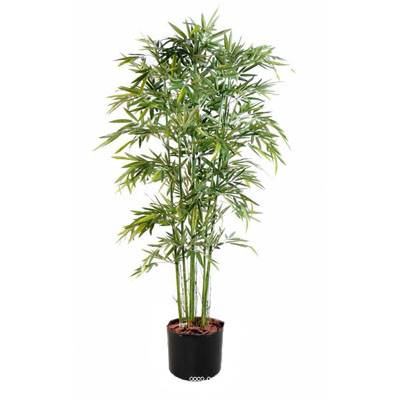Bambou Artificiel cannes moyennes Vertes en pot feuillage tissu H 180 cm D 90 cm Vert