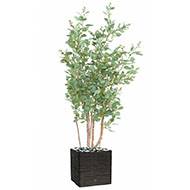 Joli faux eucalyptus en pot H 160 cm feuillage tissu vert