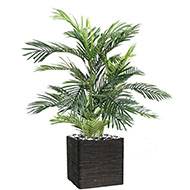 Joli palmier areca artificiel en pot multitroncs H 85 cm Vert