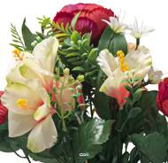 Pot Cône d'Hbiscus fleurs artificielles pour le cimetière H 45 cm D 25 cm Bourgogne