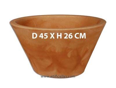 Bac ELLA coupe D45cm H26cm Terracotta pour int. / ext. Rotomoule