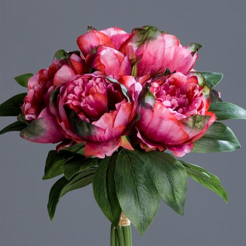 Bouquet de Pivoines artificielles 8 têtes Diametre 35 cm Rose fushia