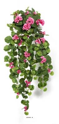 Géranium artificiel en piquet 90 cm rose 23 têtes 269 feuilles
