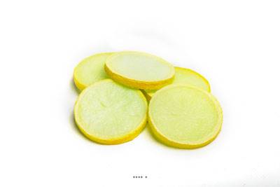 Tranche de Citron jaune artificiel X 6 en Plastique soufflé H 80x60 mm