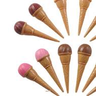 Glace assortie en cornet en lot de 12 en Plastique soufflé H 120x40 mm