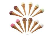 Glace assortie en cornet en lot de 12 en Plastique souffl H 120x40 mm