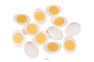 Demi œuf cuit artificiel en lot de 12 en Plastique soufflé H 65x45 mm