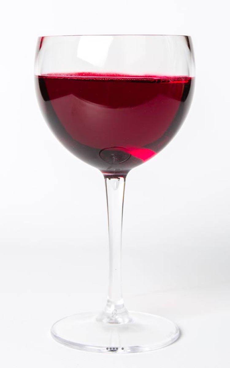 Verre de vin rouge en plastique et resine H 185 mm