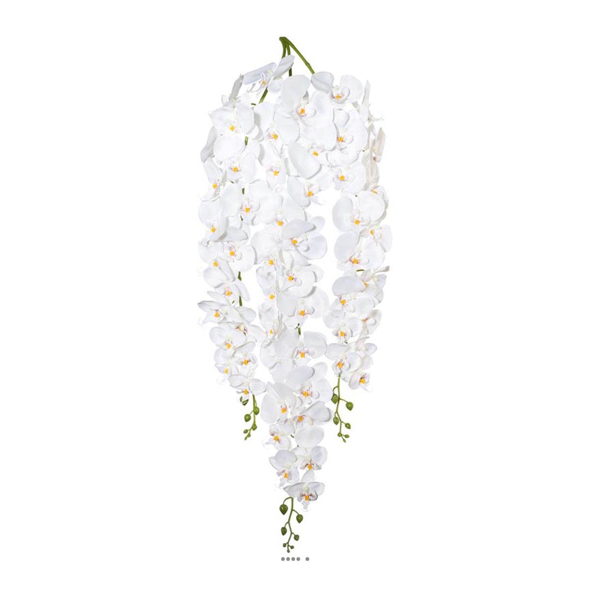 artificielles Orchidee artificielle en retombee L 110 cm 3 hampes 50 fleurons du site Artificielles.com