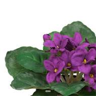 Saint Paulia artificiel en pot H 16 cm très fleuri Mauve violet