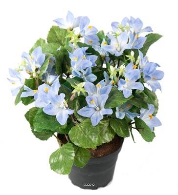 Campanules artificielles en pot, H 25 cm Bleu ciel