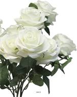 Bouquet de rose Paris artificielle, 10 têtes, H42cm Blanc neige - BEST