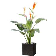 Strelitzia artificiel en pot à 3 fleurs H98 cm