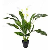 Spatiphyllum artificiel en pot anti-Uv extérieur H 90 cm 4 fleurs