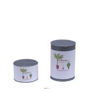 Lot de 2 boites de conserves en Plastique soufflé, H 10-5 cm, D 7 cm