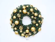 Couronne de Sapin de Noël Artificiel D 120cm Boules dorées NF S54-200 et EN71-2 – Qualité Pro