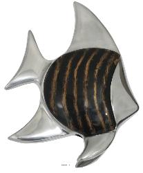 Poisson Aluminium massif laque Choco H 16,5 cm