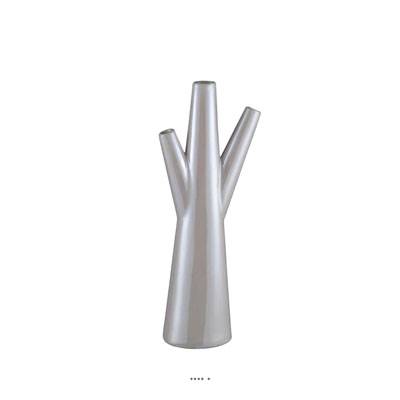 Vase Ceramique Blanche Perle L 16 x 8 2 x H 40 cm