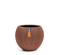 Vase Groove plastique forme boule H 9 x D 10cm Rouge
