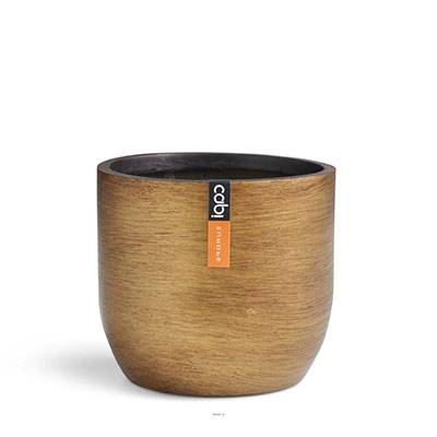 Joli pot rétro forme eggpot doré en matières synthétiques H 6 x D 8 cm Doré