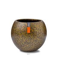 Superbe pot Terrazzo forme boule plastique H 18 x D 22 cm Doré