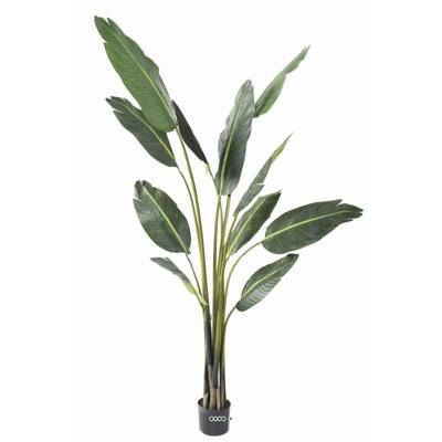 Palmier Arbre du voyageur artificiel H 195 cm en pot 10 feuilles