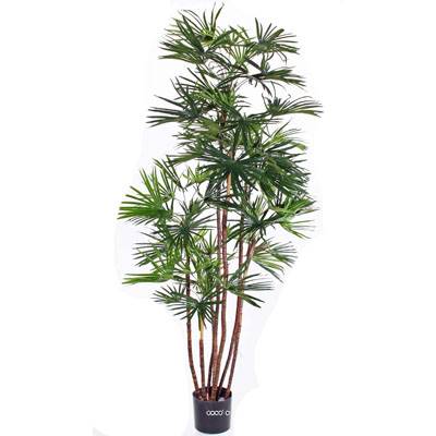 Palmier Mexicain Fan artificiel H 160 cm 7 troncs en pot Anti-UV