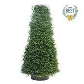 Cone de buis artificiel en pot feuillage plastique protection UV H 130 cm Vert - BEST