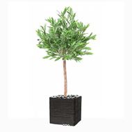 Olivier artificiel en pot H 95 cm feuillage plastique extérieur