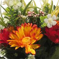 Jardinière fleurs artificielles pour les tombes gerbera et Mini fleurs Rouge