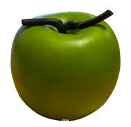 Pomme fruit factice en plastique diamètre 8 cm H 8 cm Vert