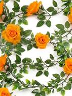 Guirlande de 8 Roses artificielles Jaune plastique L 180 cm