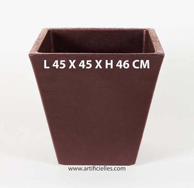 Bac LEA Chocolat L 45 X H 46 CM Cubique évasé intérieur / extérieur