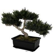 Bonsai artificiel Cedre H 23 cm 113 feuilles Lg 33 cm