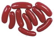 Cervelas artificiel en lot de 10 en Plastique soufflé L 95 x 30 mm