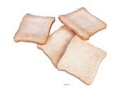 Toast pain de mie artificiel en lot de 4 en Plastique soufflé D 110 mm