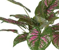 Caladium artificiel en pot H 40 cm D 50 cm Grandes feuilles tissu top