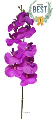 Tige orchidée phalaenopsis faux 9fleurons Real touch H108cmPourpreBEST