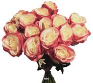 Bouquet de 15 roses artificielles Saint Valentin "Sentiment" H 70 cm