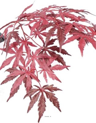 Branche Acer Erable factice 70cm 36 feuilles Bourgogne FEU RETARDANT