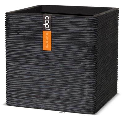 Bac Fibres et magnesium Hilo Ext. Cube L 40 x 40 x H40 cm Noir
